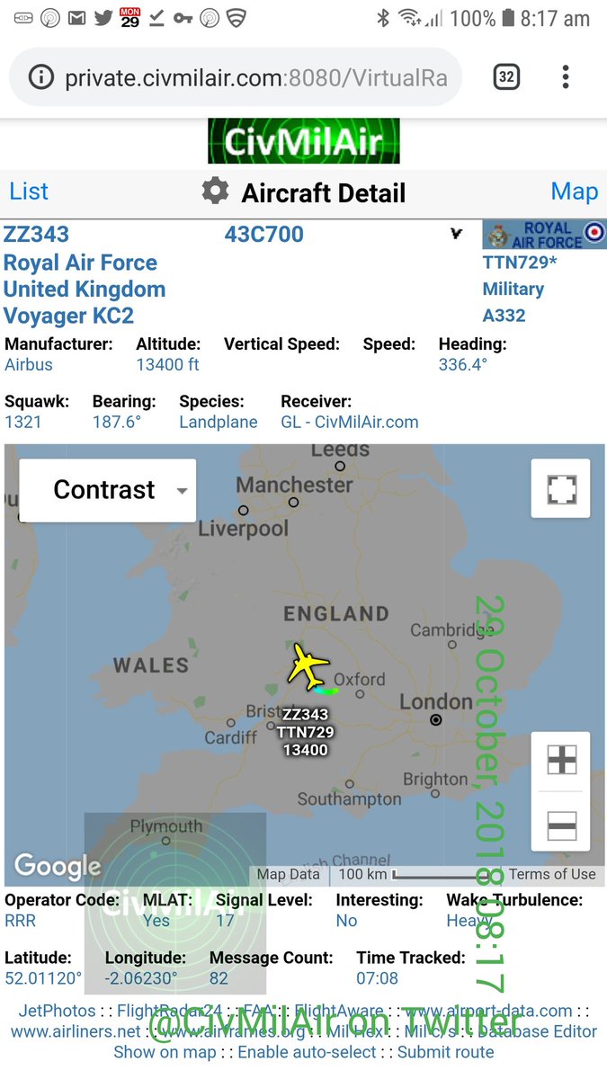 Royal Air Force Voyager ZZ343 TTN729 Tanker launched from RAF Brize Norton 