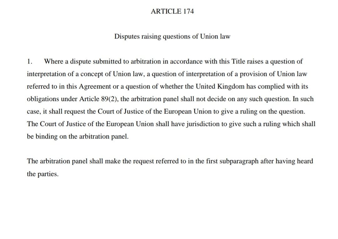 The Court of Justice of the EU will have jurisdiction to interpret the Withdrawal Agreement. Importantly, any future arbitration body will also be bound by the Court's interpretations of EU law. So, ECJ jurisdiction still alive and well.   