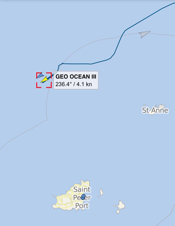 Combing the sea floor in search of EmilianoSala and his pilot David Ibbotson. Geo Ocean III and next to her FPV Morven near the Channel Islands in the area where they hope to find the aircraft 