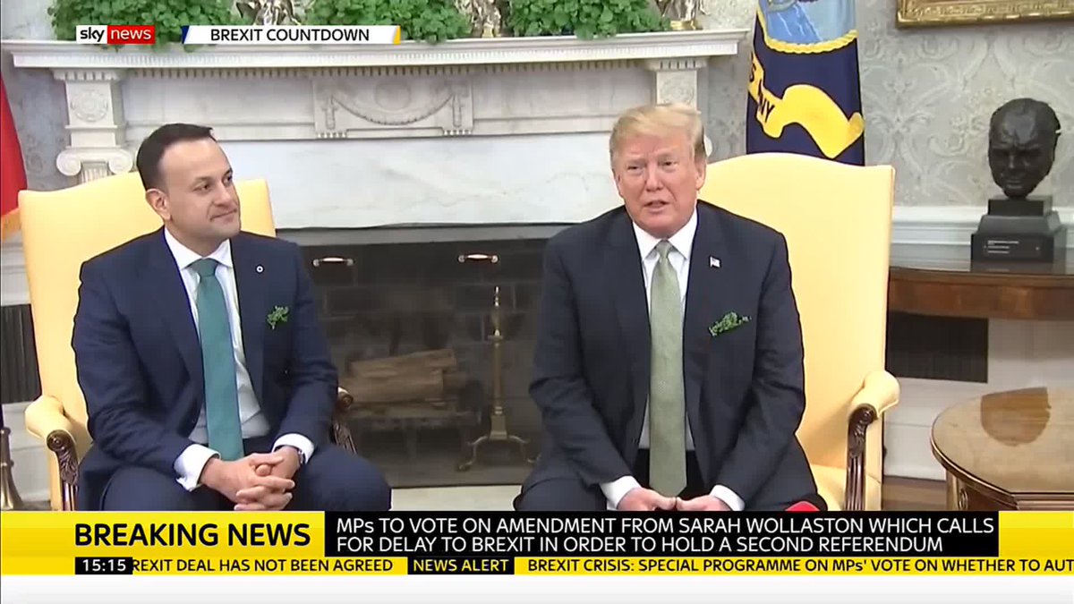 Brexit is tearing the country apart says Donald Trump, in the Oval Office with @campaignforleo   