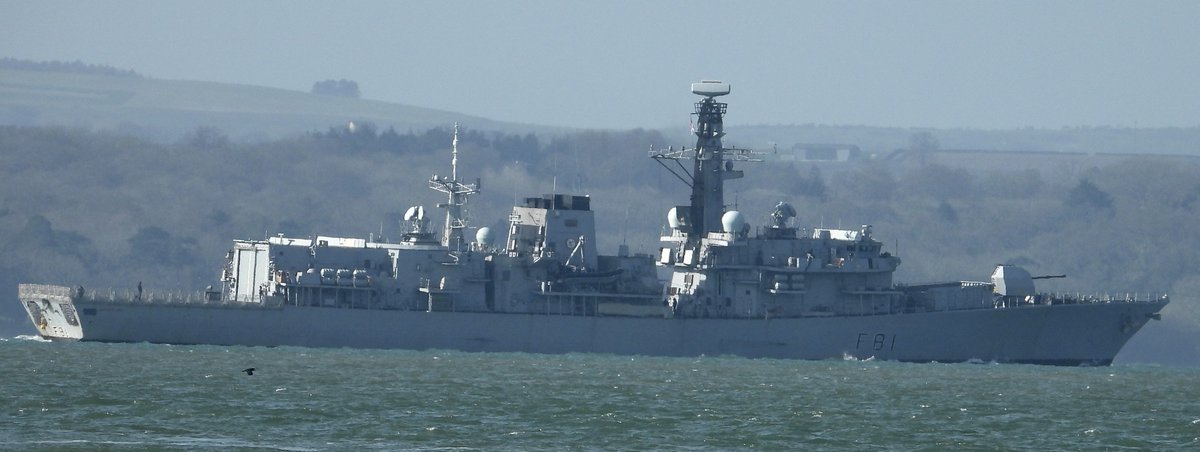 HMS SUTHERLAND departing Portsmouth this morning 18 March 2019.   