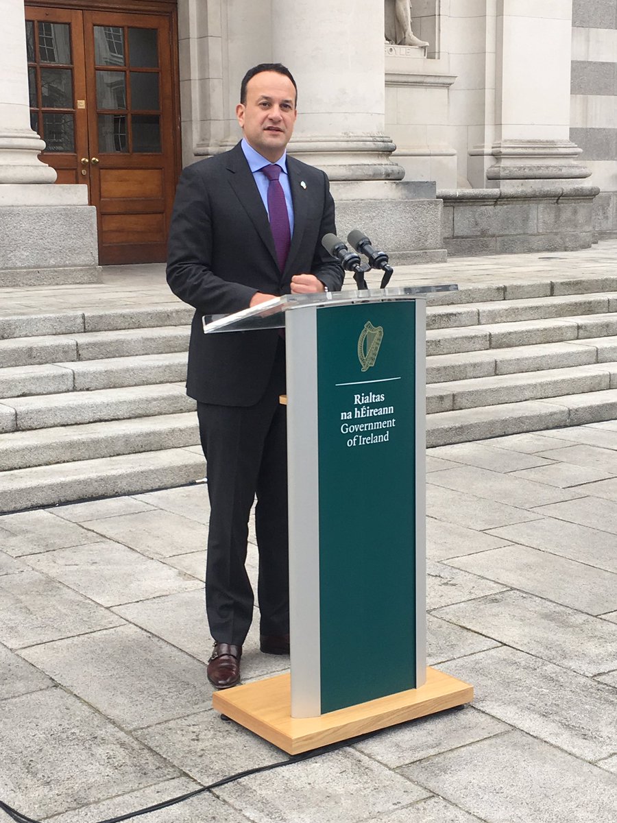 Taoiseach Leo Varadkar announces that Prime Minister Theresa May will address the British public tonight. 