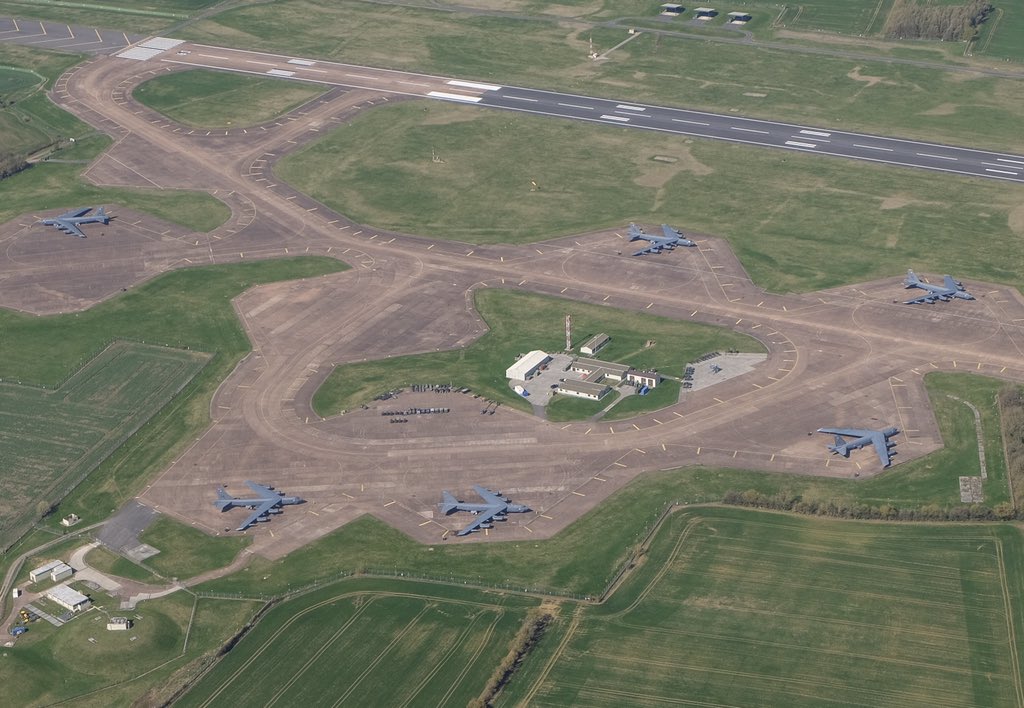 B-52s on the ground at Fairford this morning.   