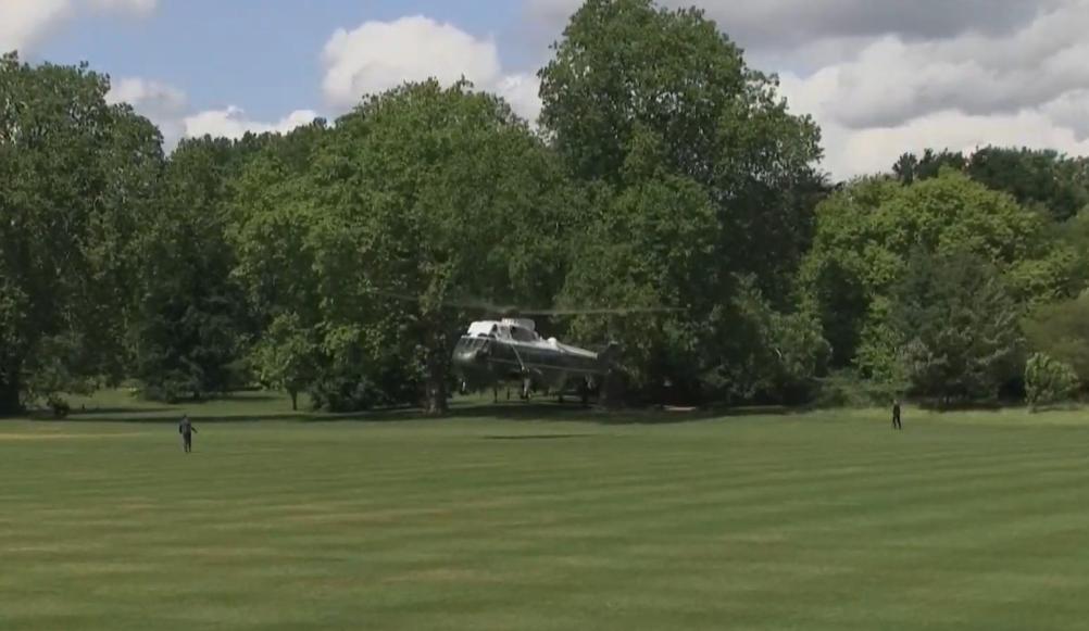 LIVE President Trump aboard Marine One is arriving at at Buckingham Palace    