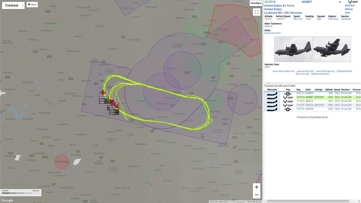 5x USAF MC-130J Commando II orbiting over RAF Mildenhall   