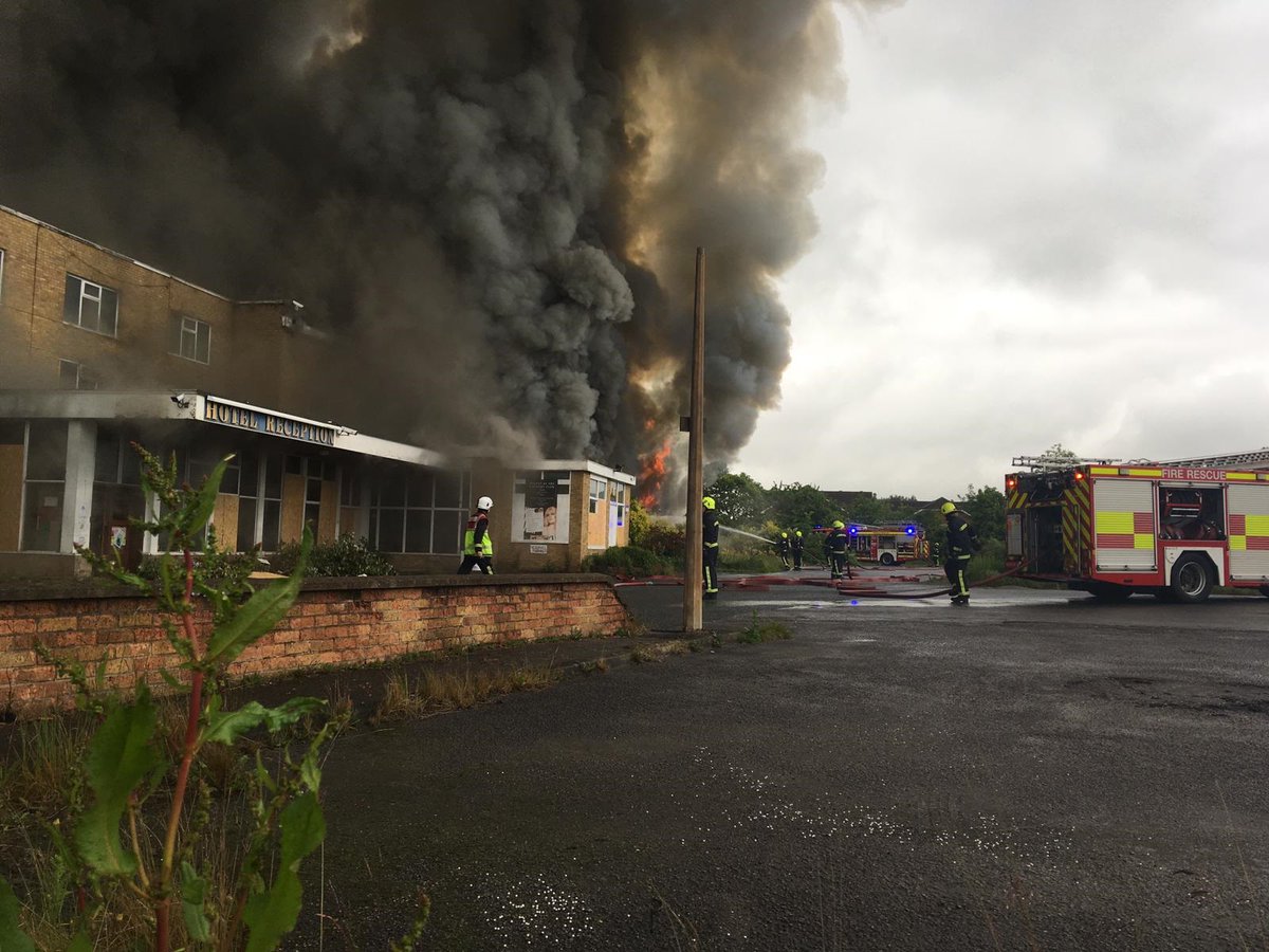 Emergency services are at the scene of a large fire at the Marton Country Club and Hotel on Teesside. It's been empty for over a year after closing in 2017. 
