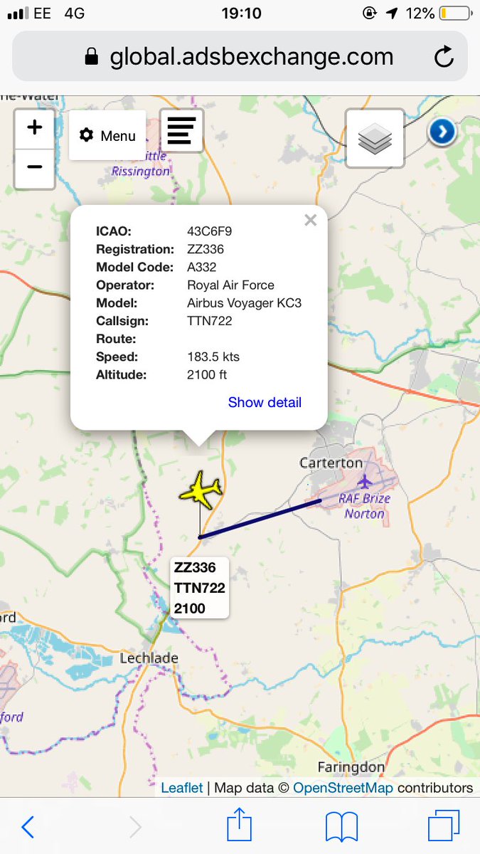 RAF Voyager out from Brize Norton. Likely related to the QRA ongoing.   