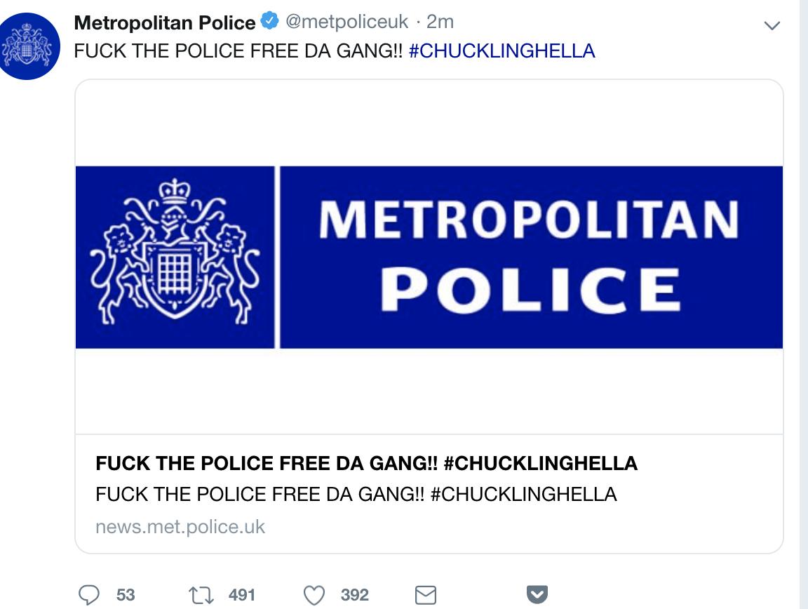 London's Metropolitan Police account has been hacked   