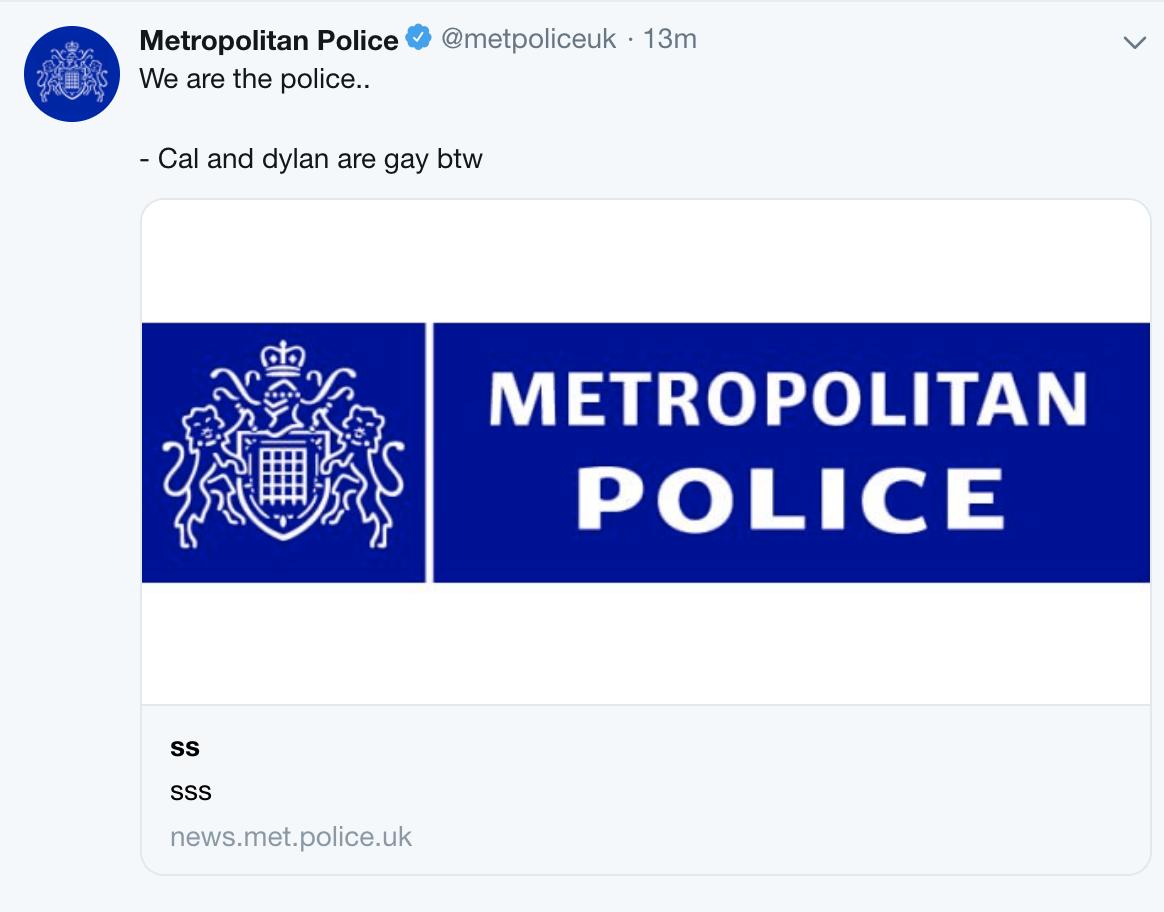 London's Metropolitan Police account has been hacked   