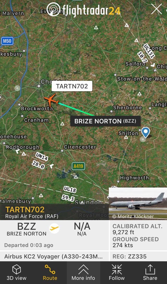 Possible early morning QRA- TARTAN702 departing RAF Brize Norton Squawking 1321 NATO air policing QRA