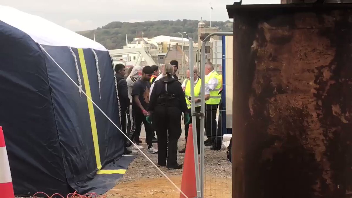 Migrants arriving in Dover today - awaiting confirmation of numbers but we saw women and children among the many coming ashore today.