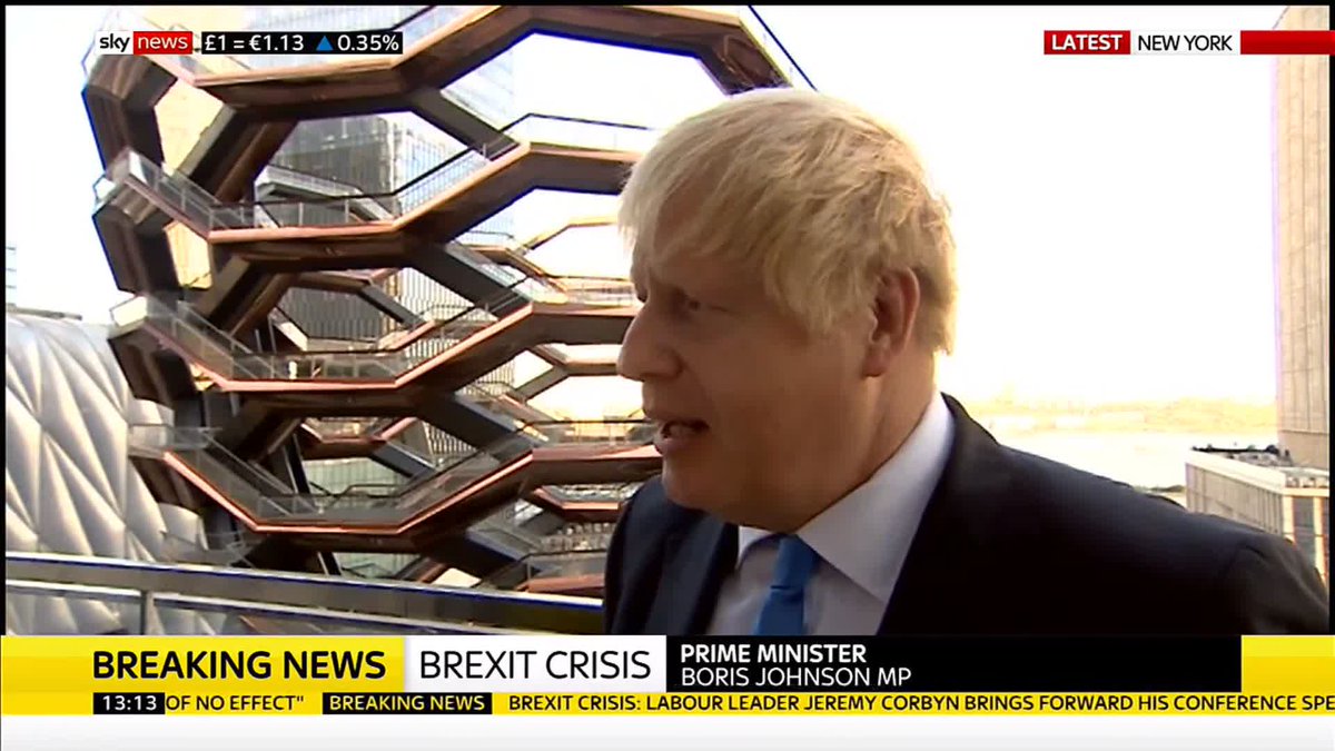 Johnson: 'As the law stands we will leave on October 31 with or without a deal'. Reporter: 'No, as the law stands we cannot leave on October 31 unless parliament approves a deal'.  Johnson: 'We will leave on October 31'