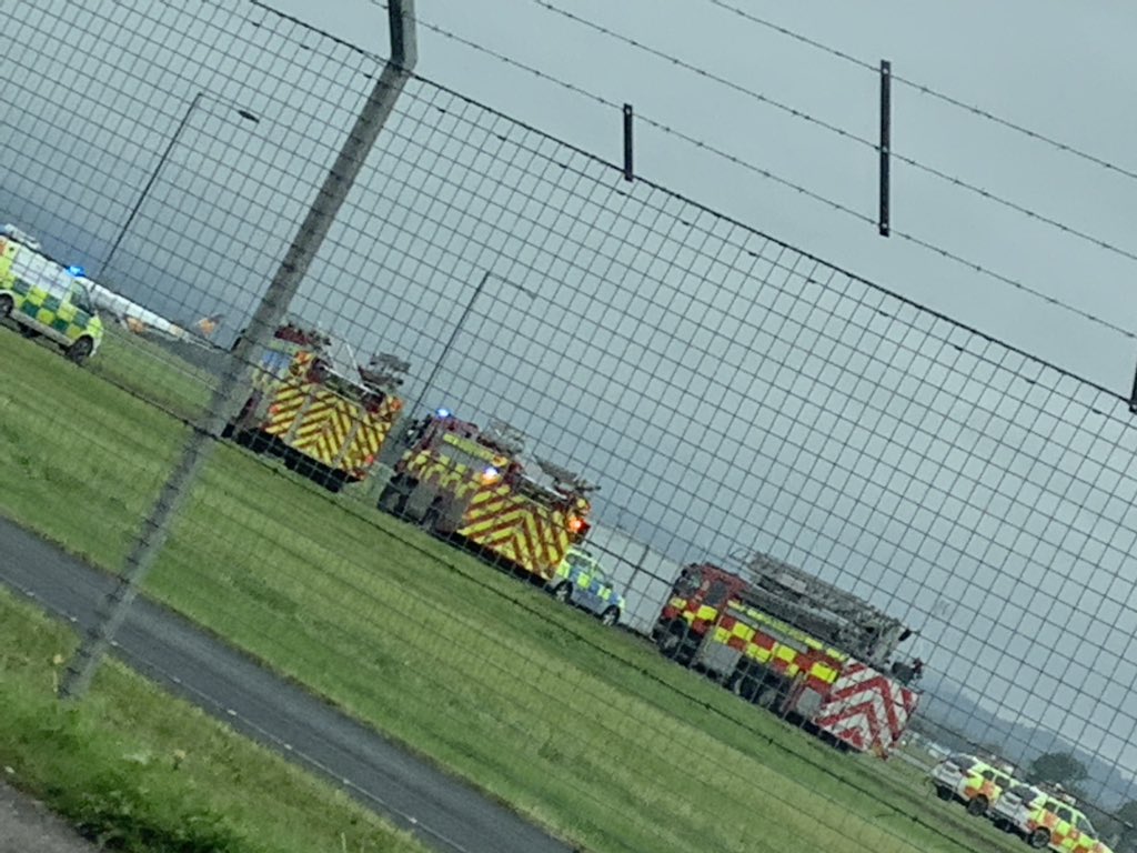 Emergency service on the site at Glasgow airport