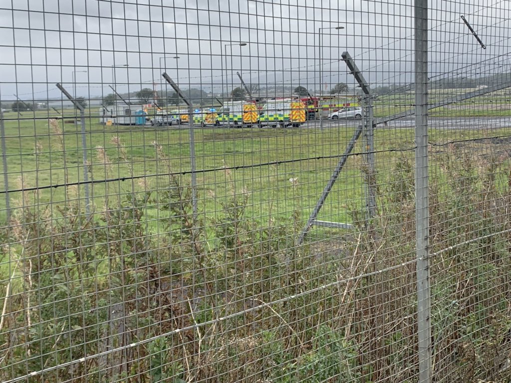Emergency service on the site at Glasgow airport