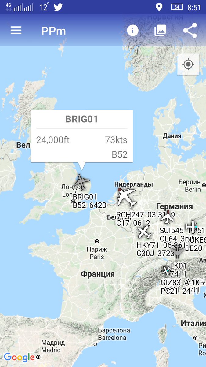 USAF B52 BRIG01 airborne from Fairford