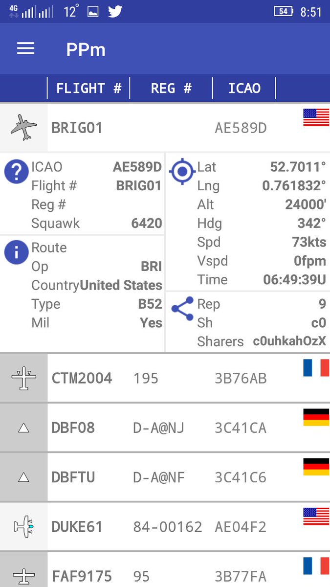 USAF B52 BRIG01 airborne from Fairford