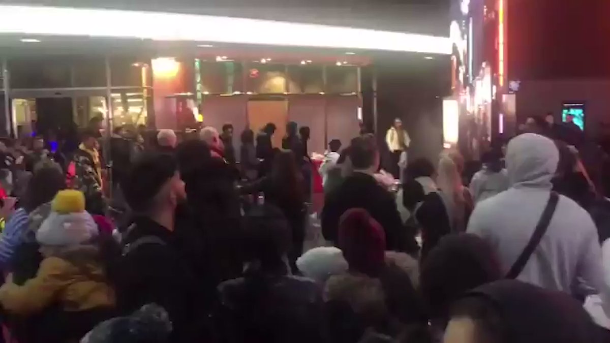 This is the dramatic moment police responded to reports of a mass brawl at a cinema in Birmingham. 'Multiple people' have been arrested, officers said