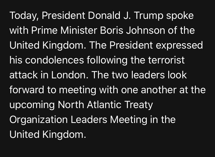 Today @POTUS spoke with @BorisJohnson, according to @JuddPDeere45