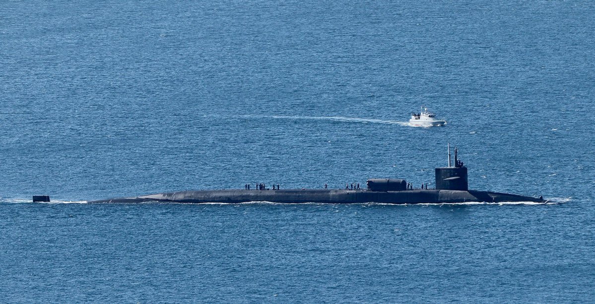 USNavy submarine USS FLORIDA SSGN 728 arriving in Gibraltar