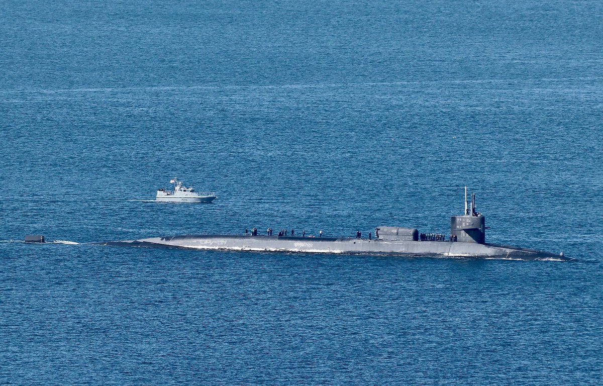 USNavy submarine USS FLORIDA SSGN 728 arriving in Gibraltar