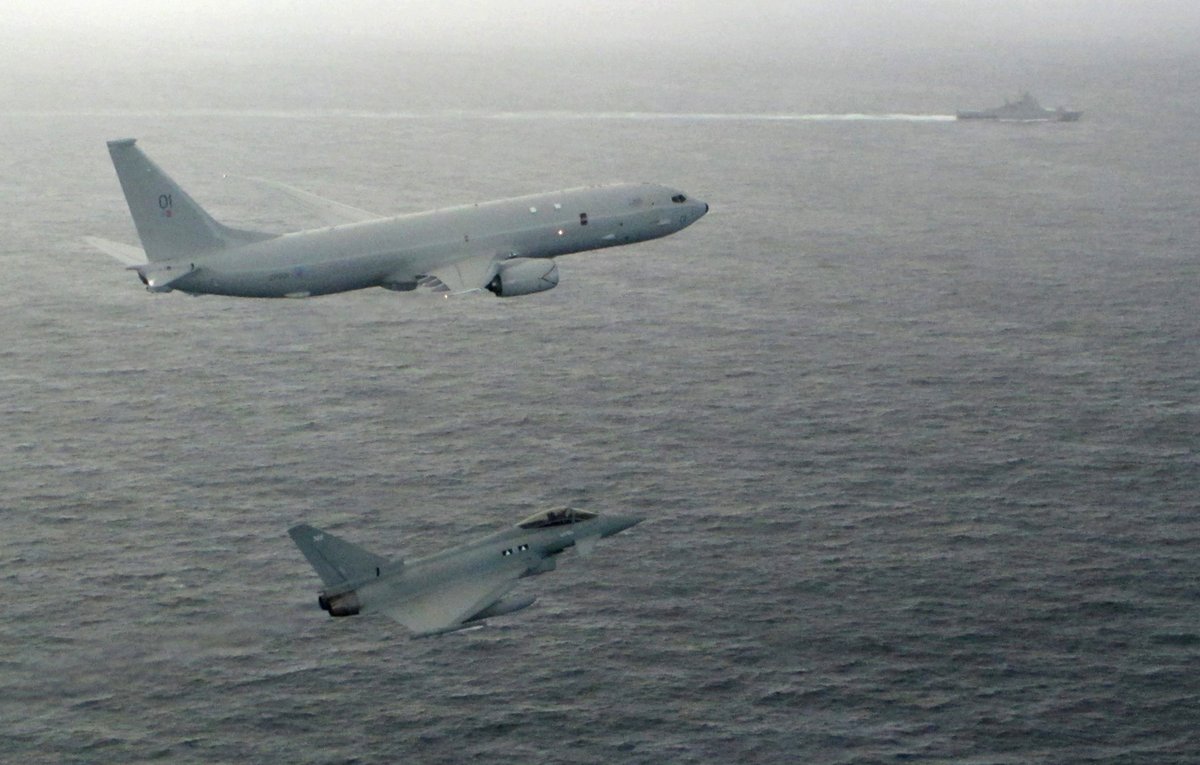 RAF Poseidon Maritime Patrol Aircraft completed its first operational mission this week shadowing a Russian warship in the North Sea near to UK waters