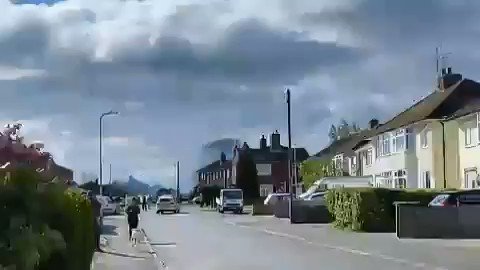 England London  Ashford UK : After a  Gas Explosion, two people have been airlifted to hospital with 'serious injuries' and five more hurt today. It destroyed a house in Kent, sparking a  fire