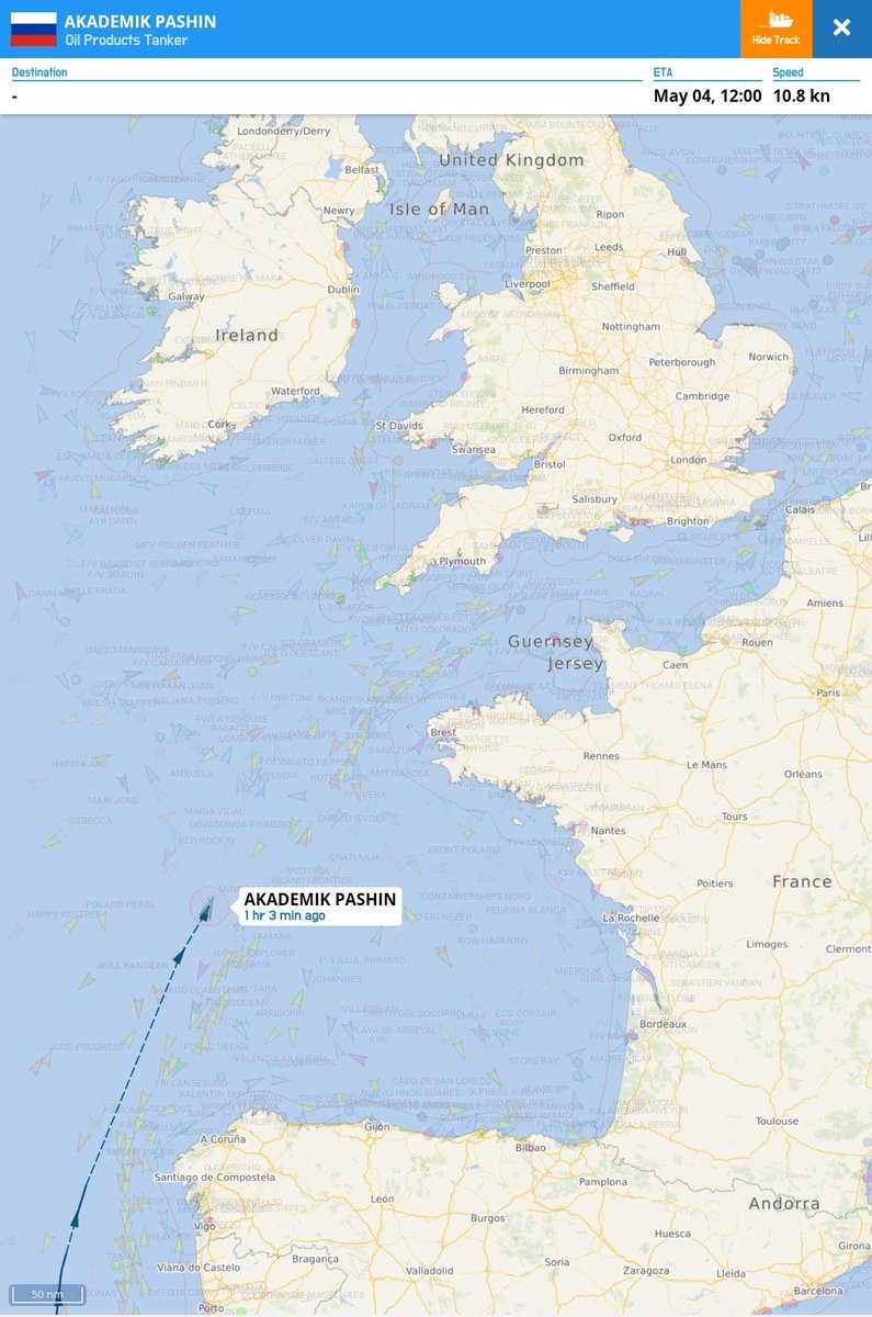 The Northern Fleet group, with the Udaloy-class DDG Vice Admiral Kulakov, oiler Akademik Pashin, and rescue tug Altai, is currently in the Bay of Biscay, on couse for the English Channel