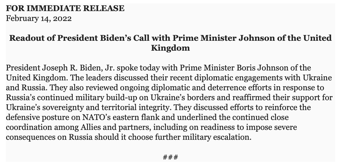 US readout of the @POTUS-@BorisJohnson call