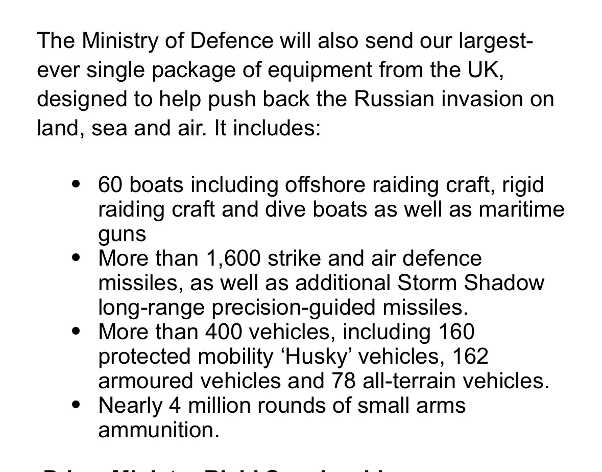 @RishiSunak paziņos par visu laiku lielāko militārās palīdzības paketi Ukrainai vizītes laikā Polijā: 500 miljonu mārciņu palielinājums Ukrainai, 400 transportlīdzekļi, 1600 munīcijas, 4 miljoni munīcijas