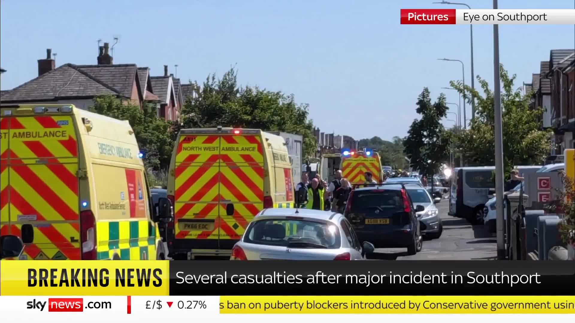 At least eight people have been attacked with stab injuries and some have been taken to a children's hospital in Southport