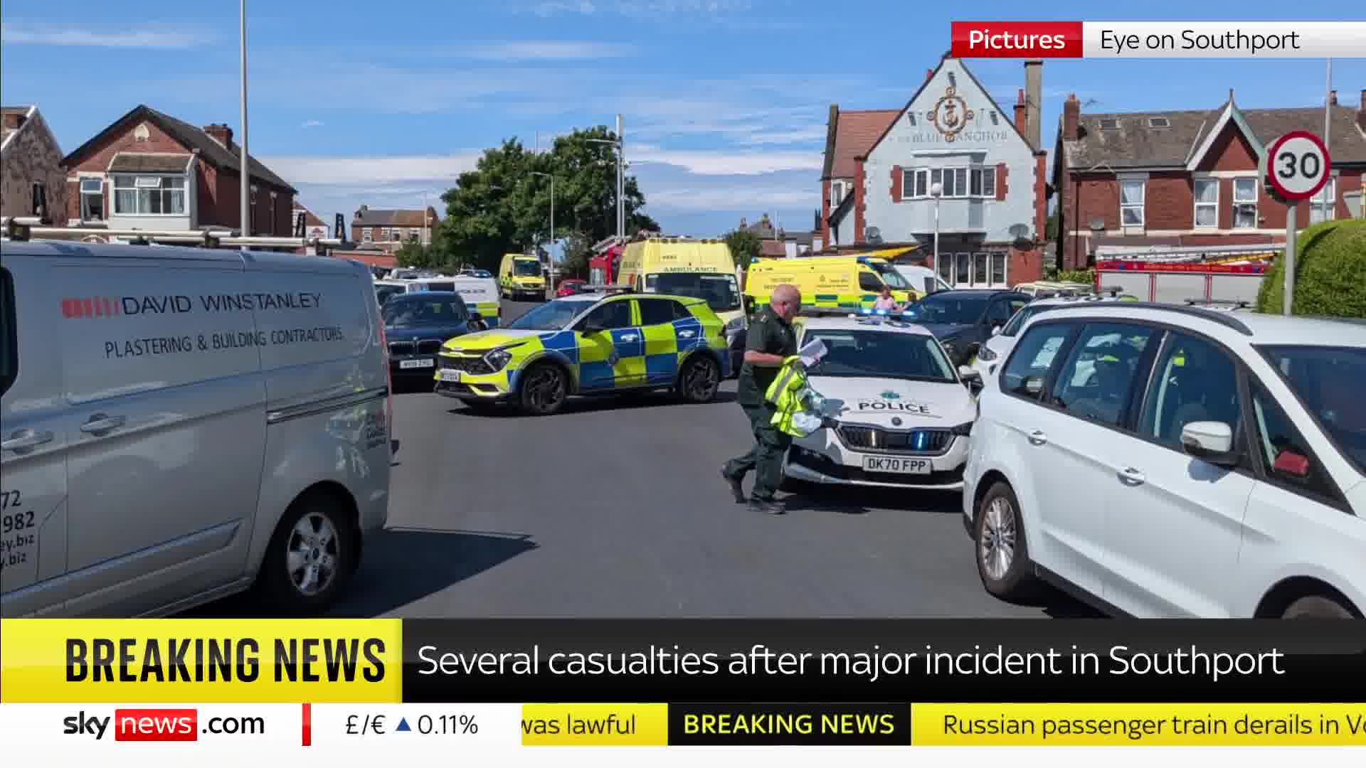 At least eight people have been attacked with stab injuries and some have been taken to a children's hospital in Southport