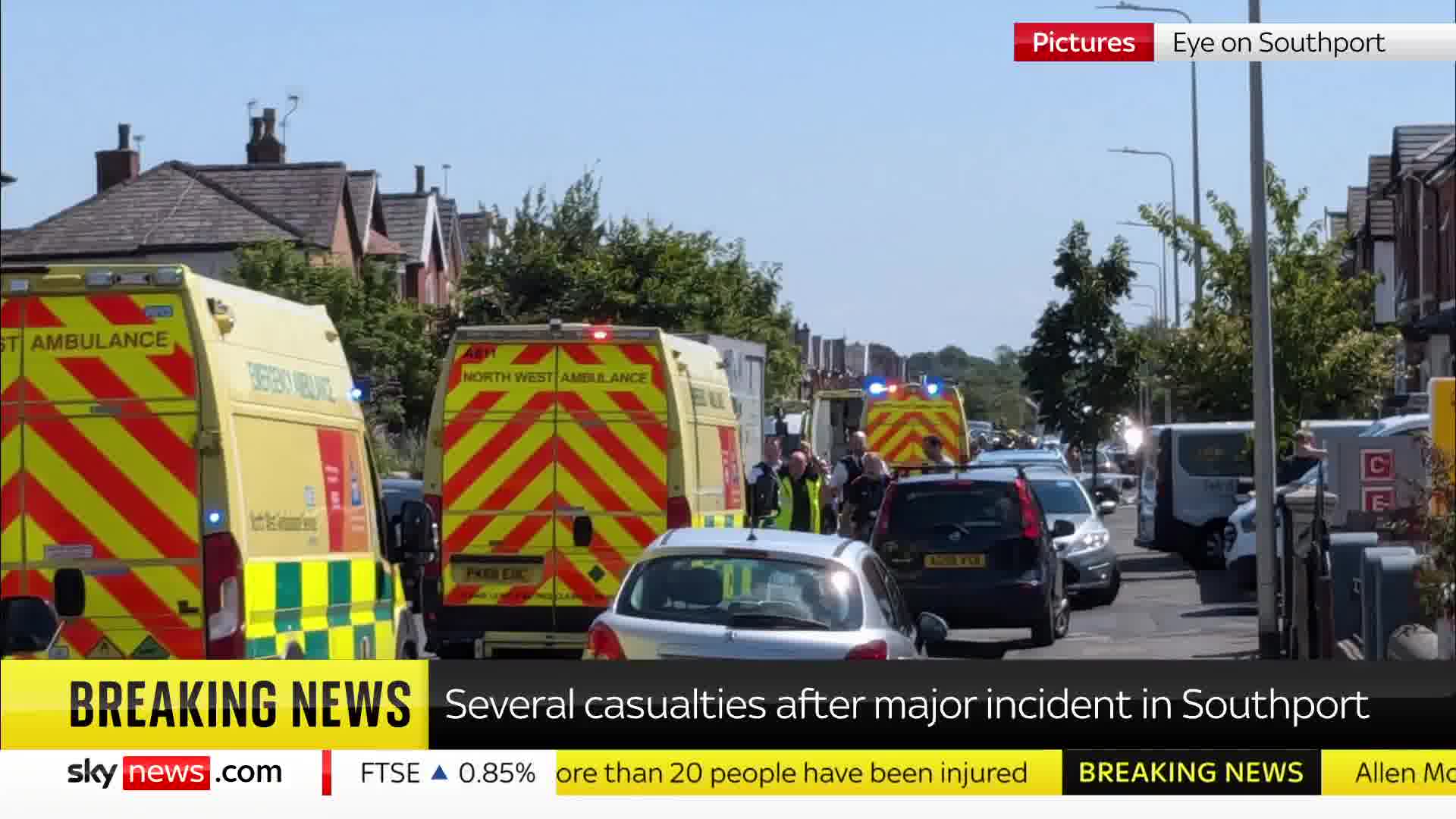 At least eight people have been attacked with stab injuries and some have been taken to a children's hospital in Southport