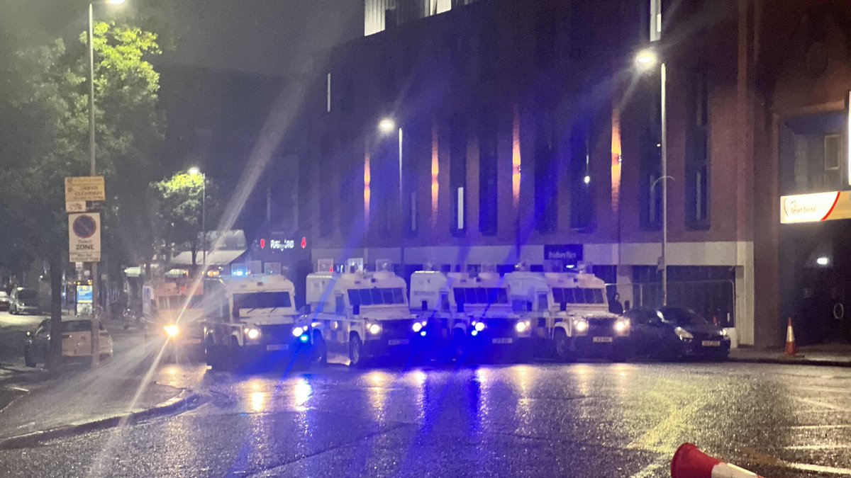 Disorder has broken out in the Sandy Row area of south Belfast. Riot police have been deployed @BelTel