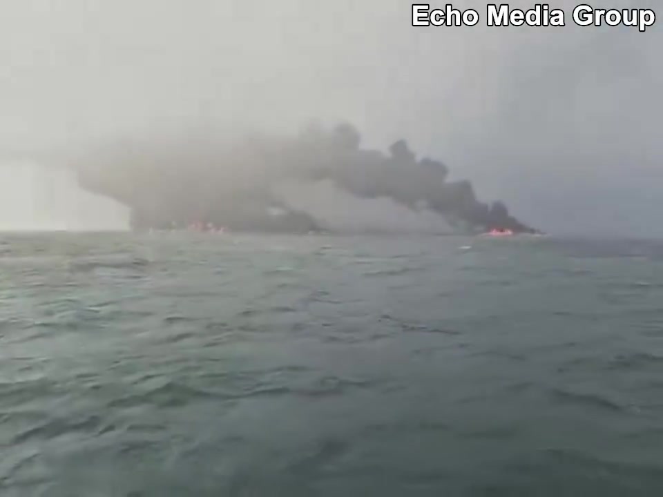 Cargo ship and oil tanker on fire after colliding off East Yorkshire, England