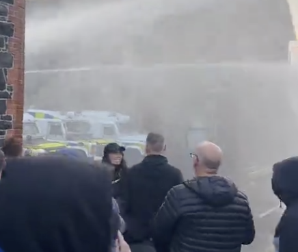 Water cannon has been deployed tonight by PSNI on crowds in Ballymena