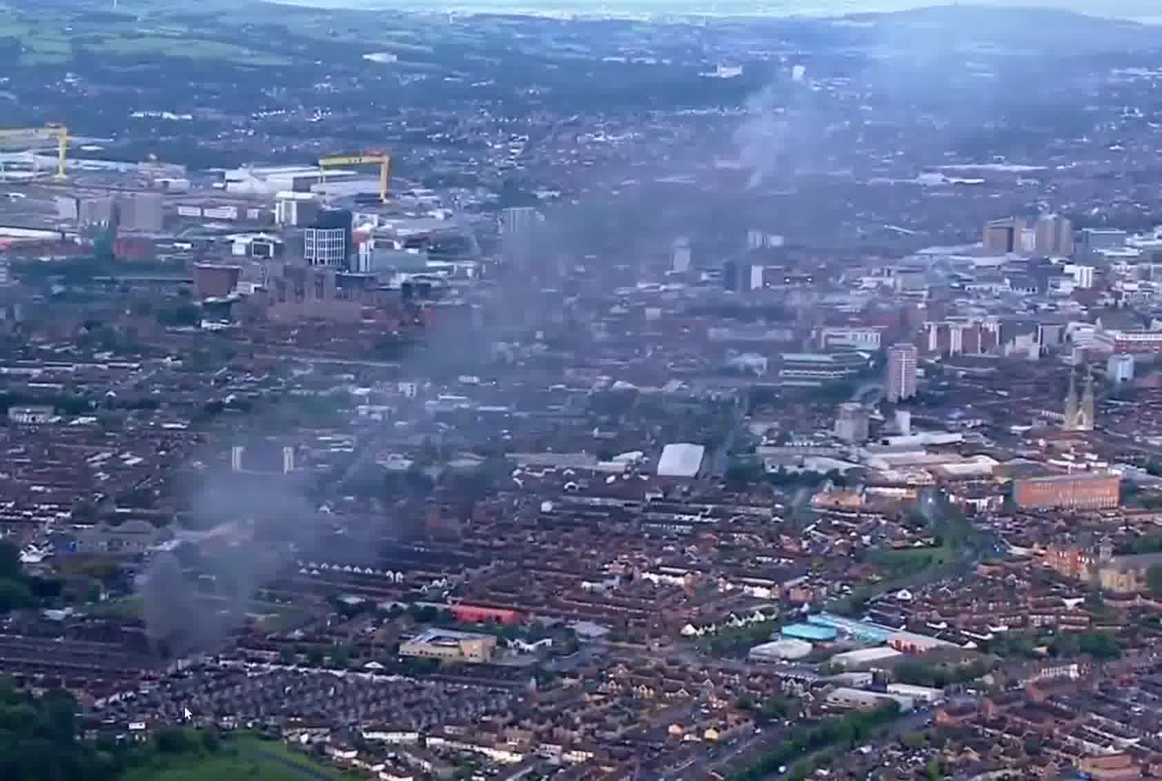 Belfast skyline amid protests over the attempted beheading of a man