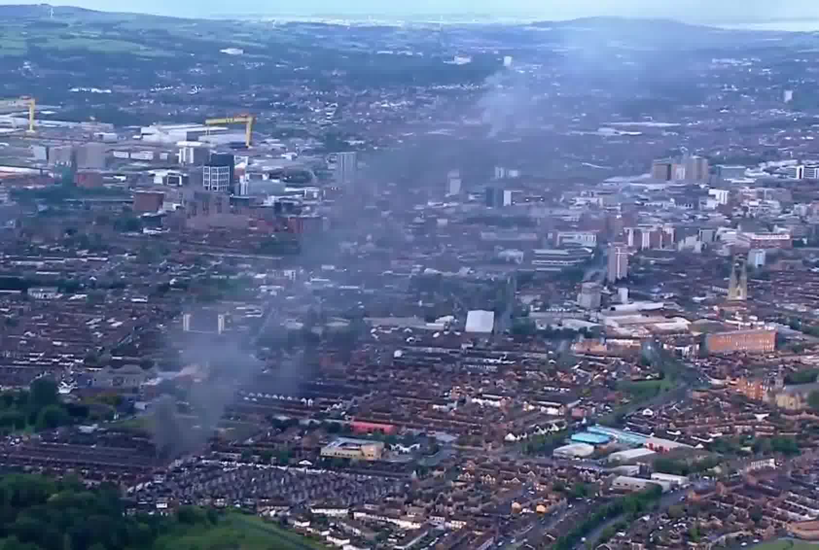Belfast skyline amid protests over the attempted beheading of a man