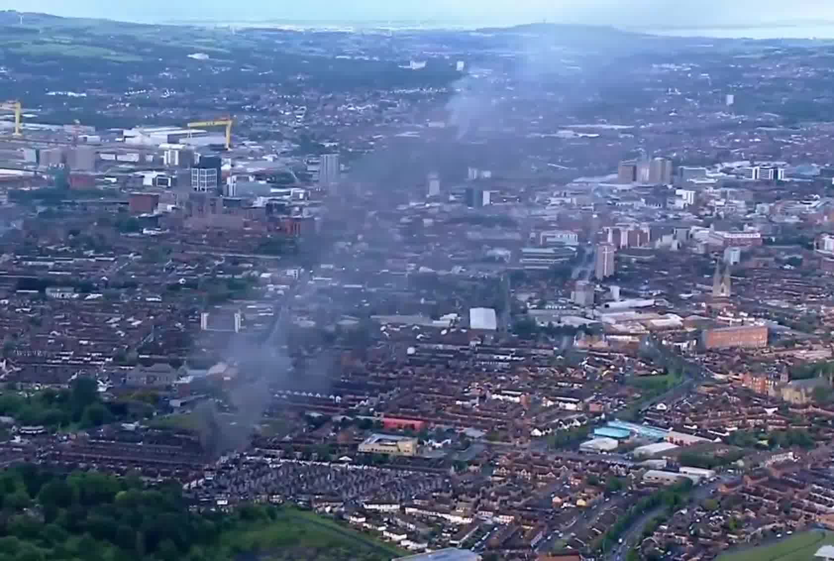 Belfast skyline amid protests over the attempted beheading of a man
