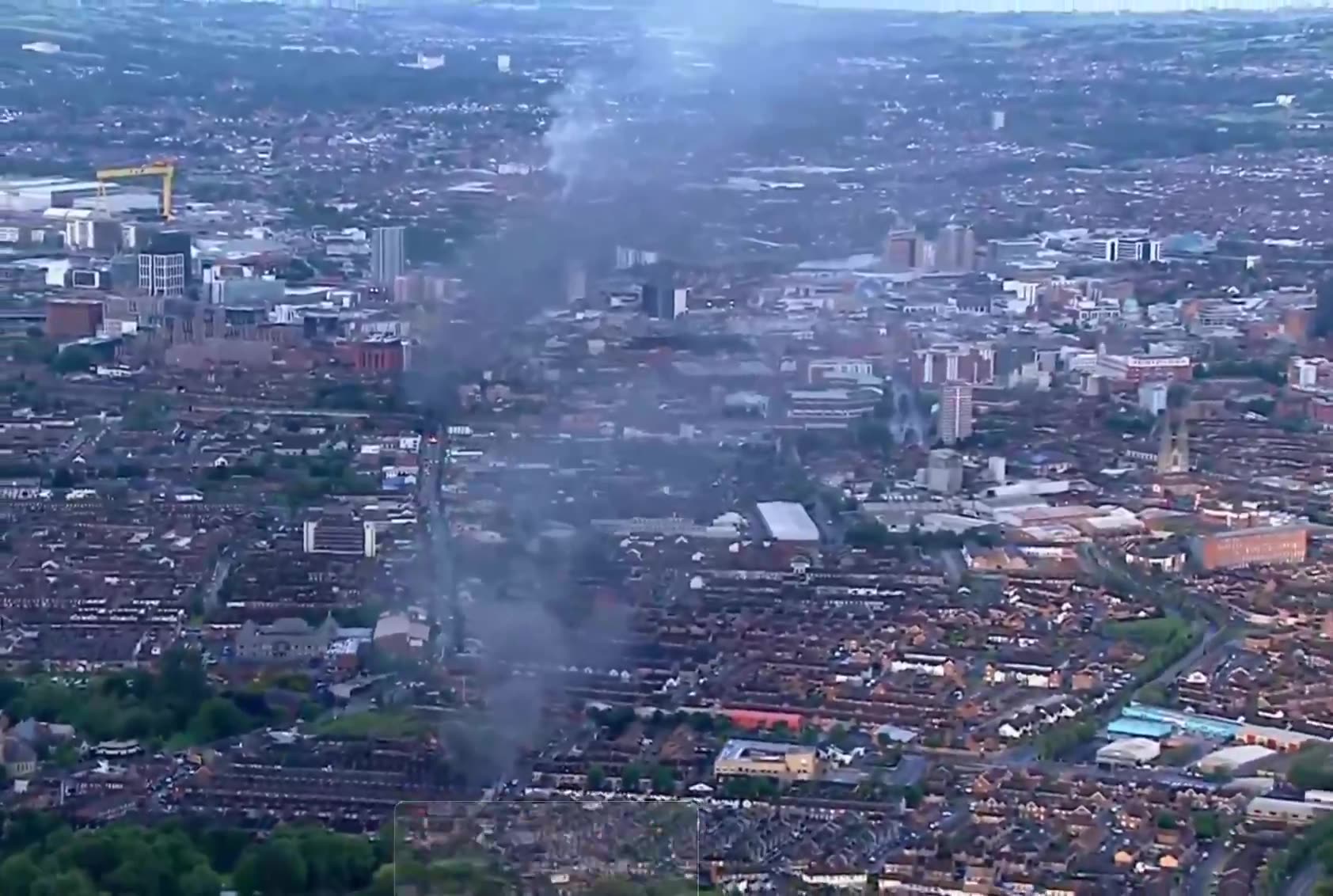 Belfast skyline amid protests over the attempted beheading of a man