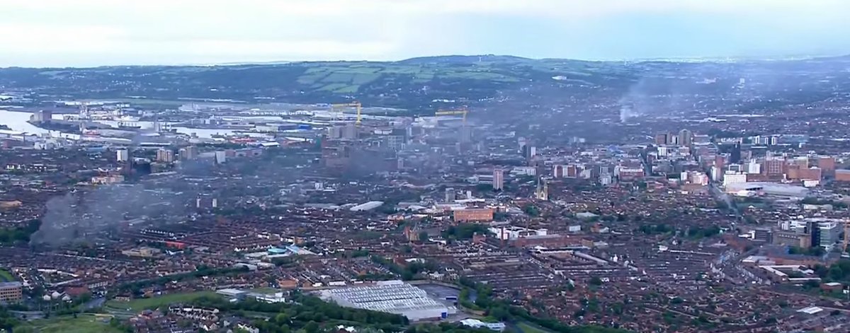 Belfast skyline amid protests over the attempted beheading of a man